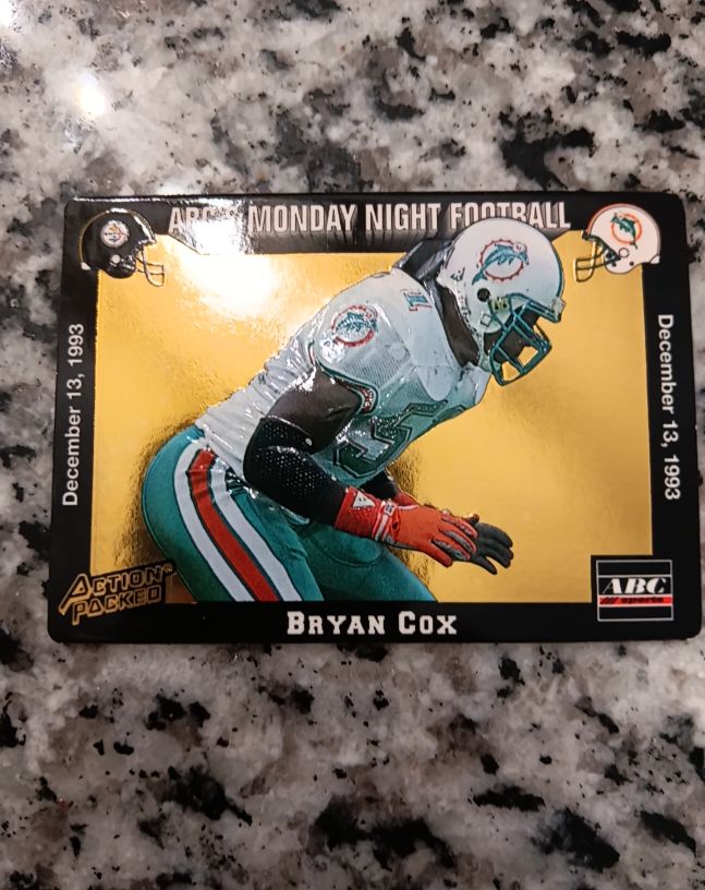 1993 Action Packed Monday Night Football #64 Bryan Cox — front