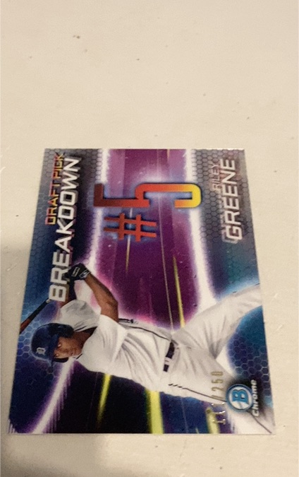2019 Bowman Chrome Draft Pick Breakdown #BSB-RG Riley Greene — front