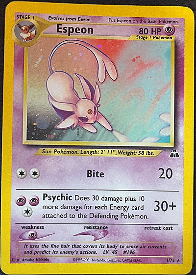 2001 Pokemon Neo Discovery #1 Espeon — front
