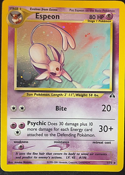 2001 Pokemon Neo Discovery #1 Espeon — front