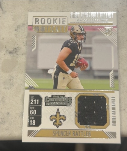 2024 Panini Contenders #RTS-SRR Spencer Rattler Rookie Ticket Patch — front