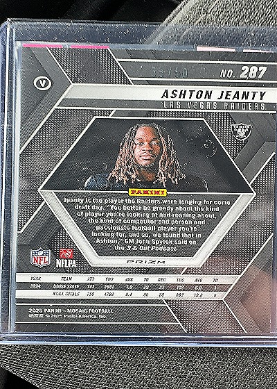 2025 Panini Mosaic #287 Ashton Jeanty — back