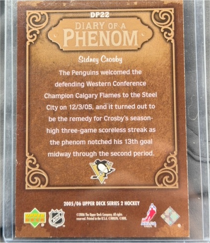 2005-06 Upper Deck Diary of a Phenom #DP22 Sidney Crosby — front