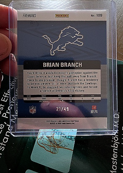 2025 Panini Revolution #109 Brian Branch — back