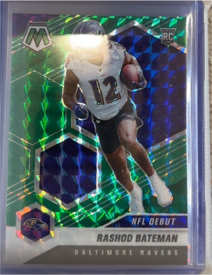 2021 Panini Mosaic #249 Rashod Bateman NFL Debut Rookie Baltimore Ravens — front
