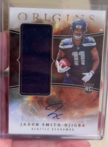2023 Panini Origins #RJJA-JSN Jaxon Smith-Njigba Rookie Jumbo Jersey Autographs — front