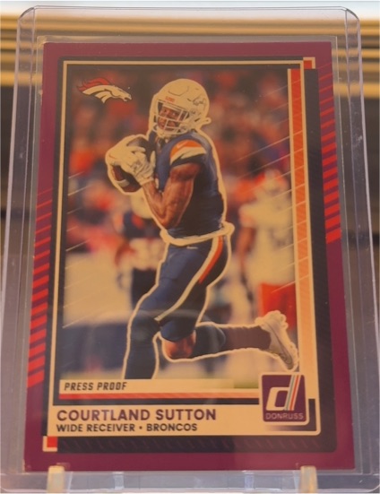 2025 Donruss #298 Courtland Sutton Press Proof Purple — front