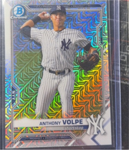 2021 Bowman Chrome Prospects #BCP-85 Anthony Volpe Mojo Refractor — front