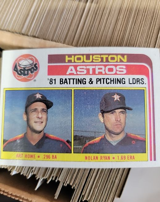 1982 Topps #66 Nolan Ryan, Art Howe Houston Astros '81 Batting & Pitching Ldrs — front