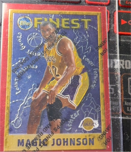 1995-96 Topps Finest #252 Magic Johnson — front