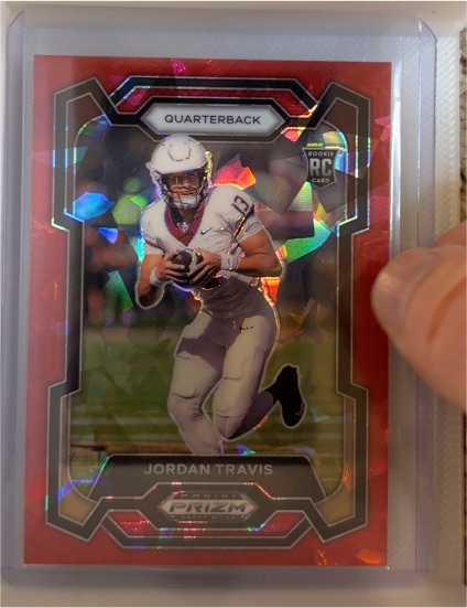 2024 Panini Prizm Draft Picks Red Ice #QB Jordan Travis — front