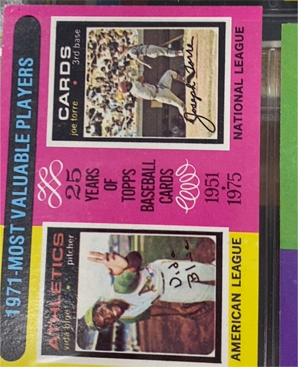 1975 Topps #209 1971 MVPs Vida Blue / Joe Torre — front