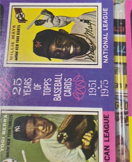 1975 Topps #192 1954 MVPs Willie Mays / Yogi Berra — front