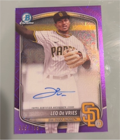 2025 Bowman Chrome #BMA-LD Leo De Vries — front