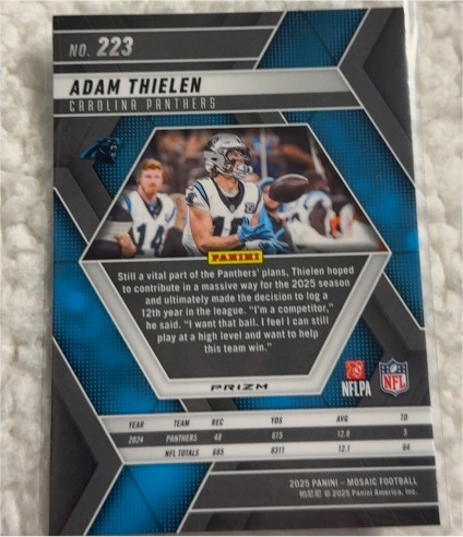 2025 Panini Prizm #223 Adam Thielen — front