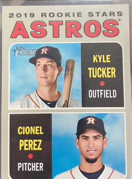 2019 Topps Heritage #227 Kyle Tucker / Cionel Perez Rookie Stars Houston Astros — front