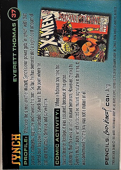 1996 Fleer X-Men #37 Synch — back