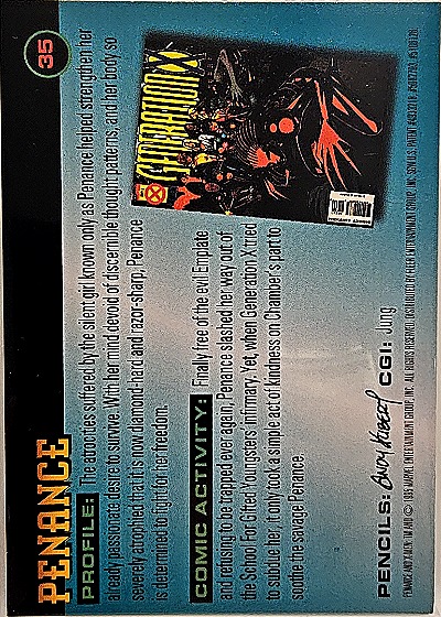 1996 Fleer X-Men #35 Penance — back