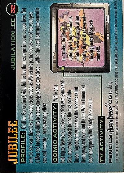 1995 Fleer X-Men #32 Jubilee — back