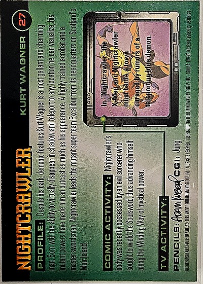 1996 Fleer X-Men #27 Nightcrawler — back