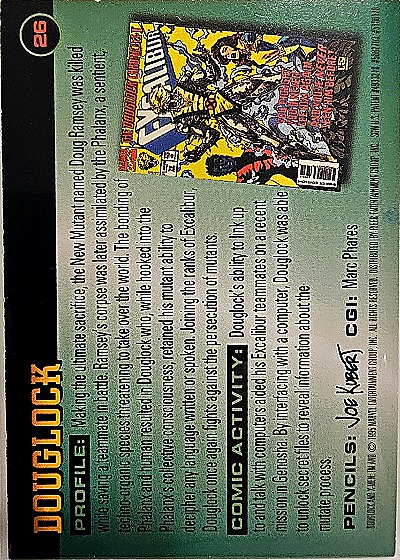 1995 Fleer Ultra X-Men Chromium #26 Douglock — back