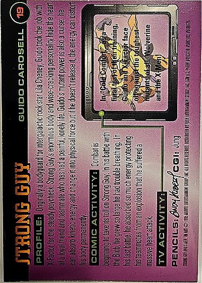 1996 Fleer X-Men #19 Strong Guy — back