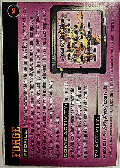 1996 Fleer Marvel X-Men #14 Forge — back