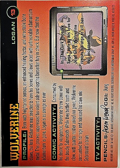 1996 Fleer X-Men #13 Wolverine — back