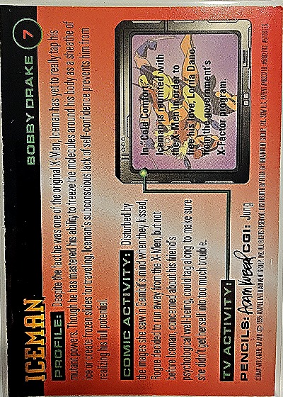 1996 Fleer X-Men #7 Iceman — back