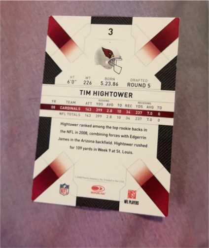 2009 Donruss #3 Tim Hightower — front
