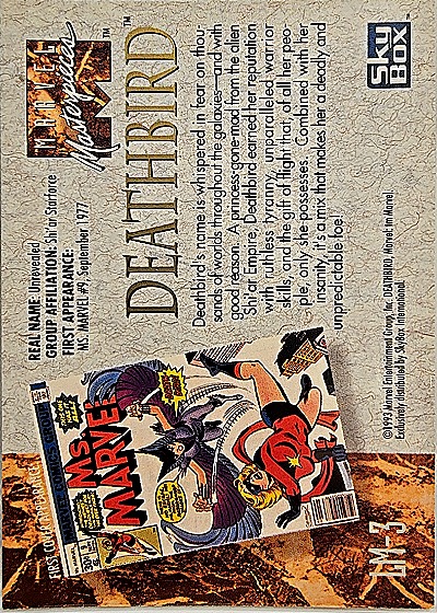 1992 Marvel Masterpieces #73 Deathbird — back