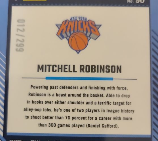 1999-2000 Upper Deck Victory #96 Mitchell Robinson — front