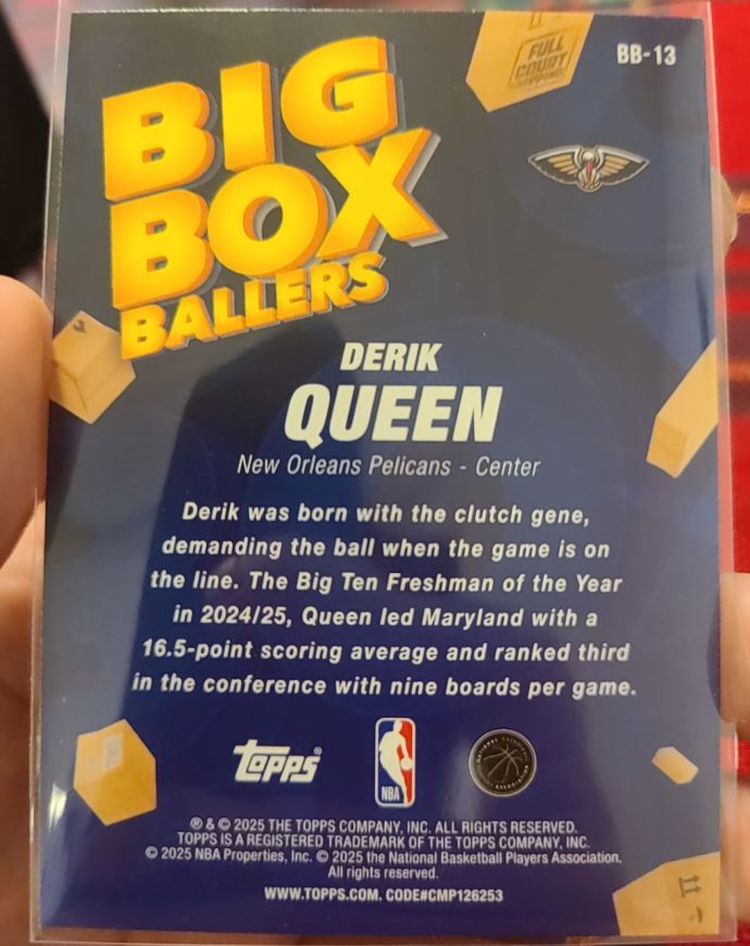 2025 Topps Big Box Ballers #BB-13 Derik Queen — front