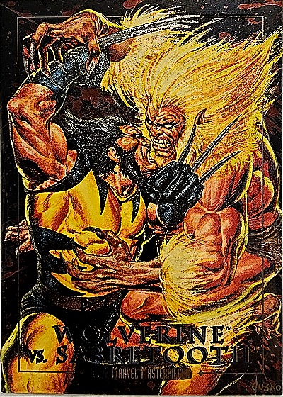 1992 SkyBox Marvel Masterpieces #3-D Wolverine vs Sabretooth Battle Spectra — front