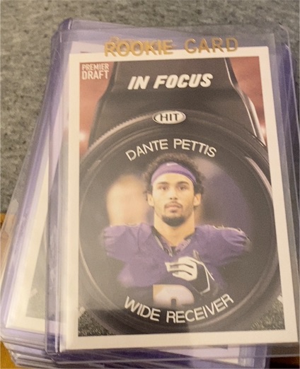 2018 Sage HIT Premier Draft In Focus #47 Dante Pettis Rookie Card — front