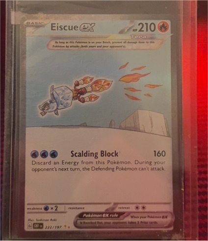 2023 Pokémon SV03 #222 Eiscue ex Obsidian Flames Special Illustration Rare — front