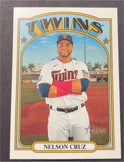 2021 Topps Heritage #307 Nelson Cruz — front