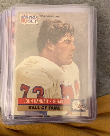 1991 Pro Set #28 John Hannah — front