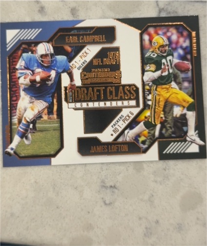 2024 Panini Contenders Football Draft Class #2 Earl Campbell & James Lofton — front