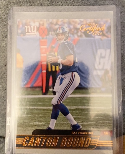 2017 Panini Certified Cuts Canton Bound Gold #5 Eli Manning — front