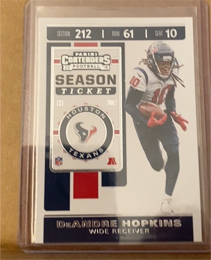 2019 Panini Contenders Season Ticket #35 DeAndre Hopkins — front