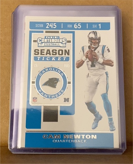 2019 Panini Contenders Season Ticket #75 Cam Newton — front