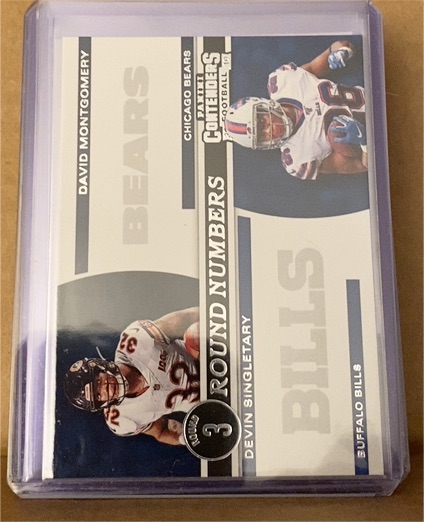 2019 Panini Contenders Round Numbers #RN-MS Devin Singletary / David Montgomery — front
