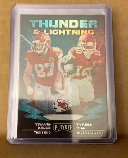 2019 Panini Playoff #16 Travis Kelce Tyreek Hill Thunder & Lightning — front