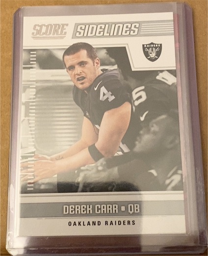2018 Panini Score Sidelines #7 Derek Carr — front