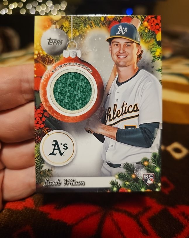 2025 Topps Holiday #PR-JW Jacob Wilson Rookie Relic — front