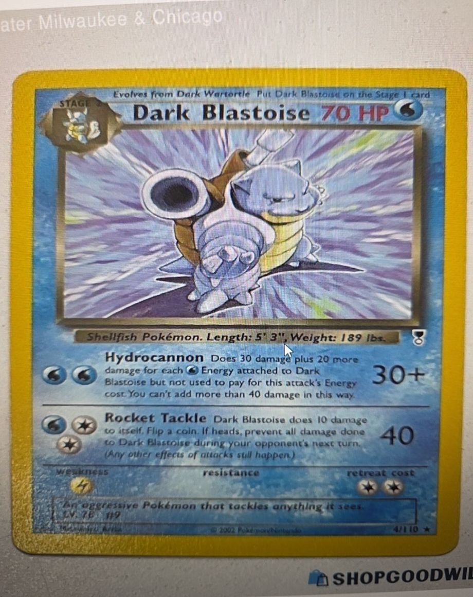 2002 Pokémon Legendary Collection #4 Dark Blastoise — front