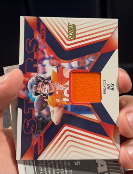 2025 Panini Score #SNJ-BNX Bo Nix Stars of the NFL Jersey Patch — front
