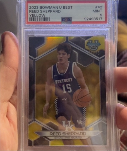 2023 Bowman U Best #42 Reed Sheppard Yellow — front