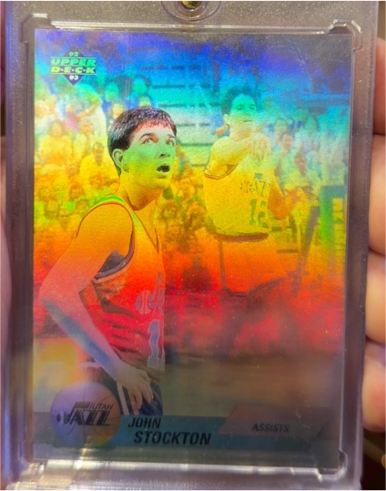 1992-93 Upper Deck Award Winners Hologram #AW8 John Stockton — front